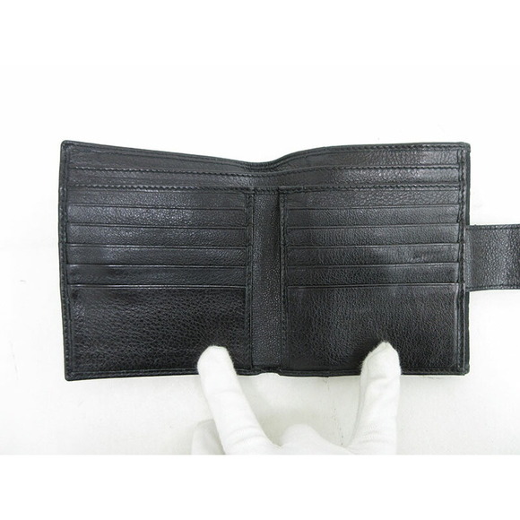 Gucci GG Double Hook Bifold Wallet Black Canvas Leather - Picture 6 of 9